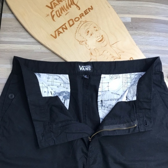 VANS Men’s Splitter-B Skate Shorts Black AUTHENTIC - Picture 4 of 6
